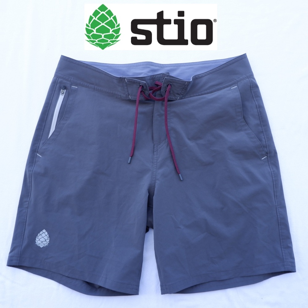 Stio CFS Board Shorts Mens Size 35x16 Gray Hybrid Swim Hiking Quick Dry Outdoor